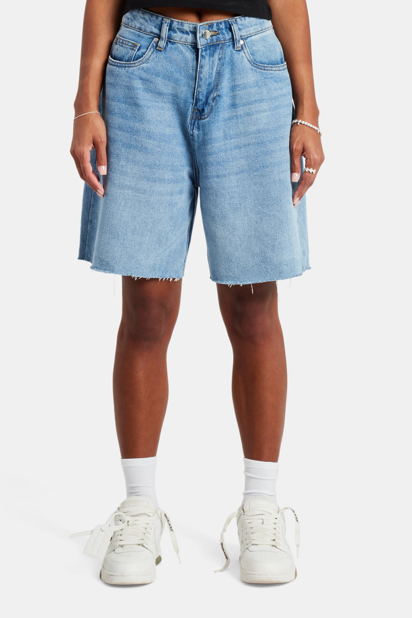 Shops raw hem bermuda shorts