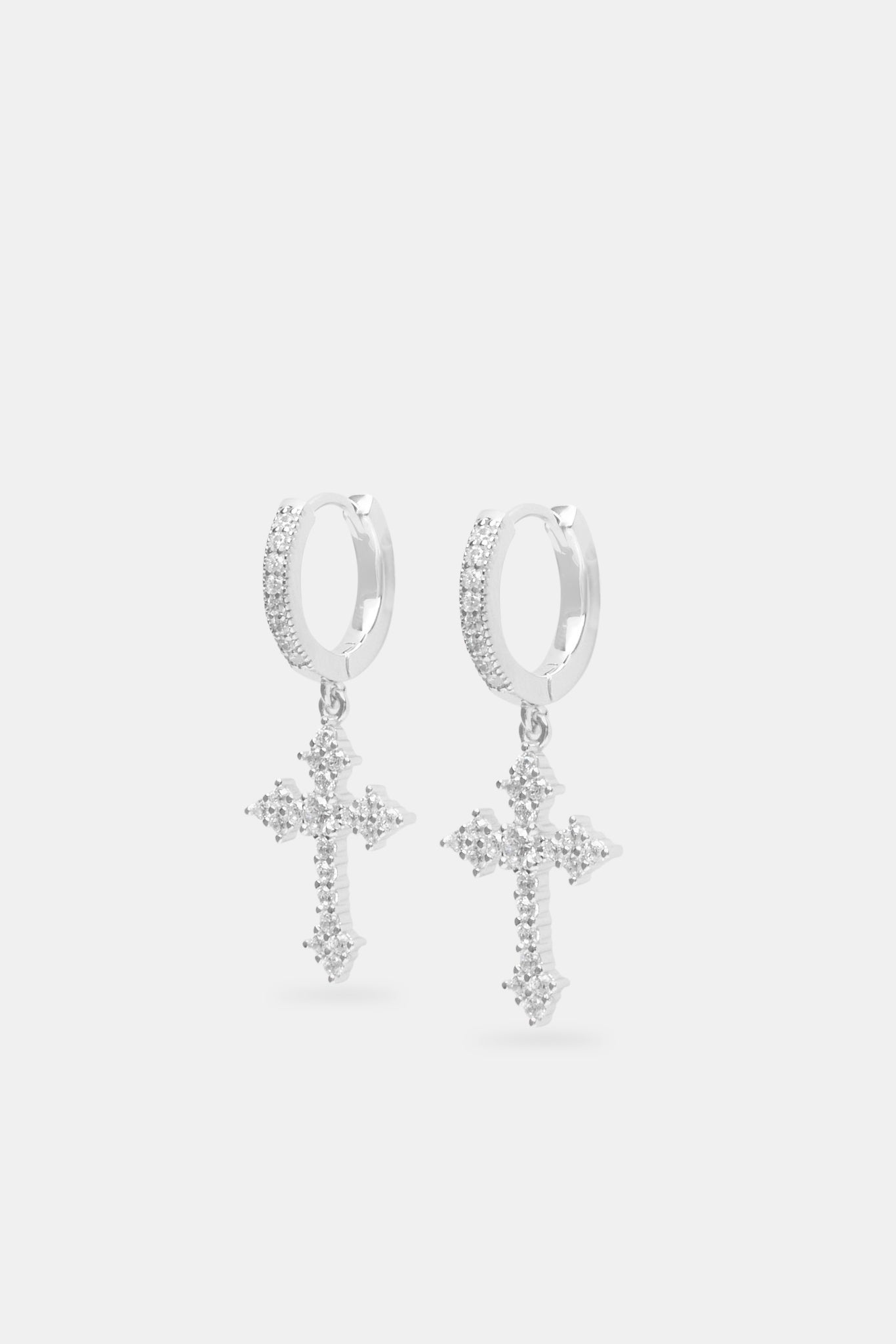 15mm Iced CZ Celtic Cross Drop Earrings Mens Earrings Shop