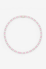 10mm Pink & Clear Iced Bezel Allway Chain