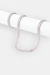 10mm Prong Cuban Chain & Bracelet  - White