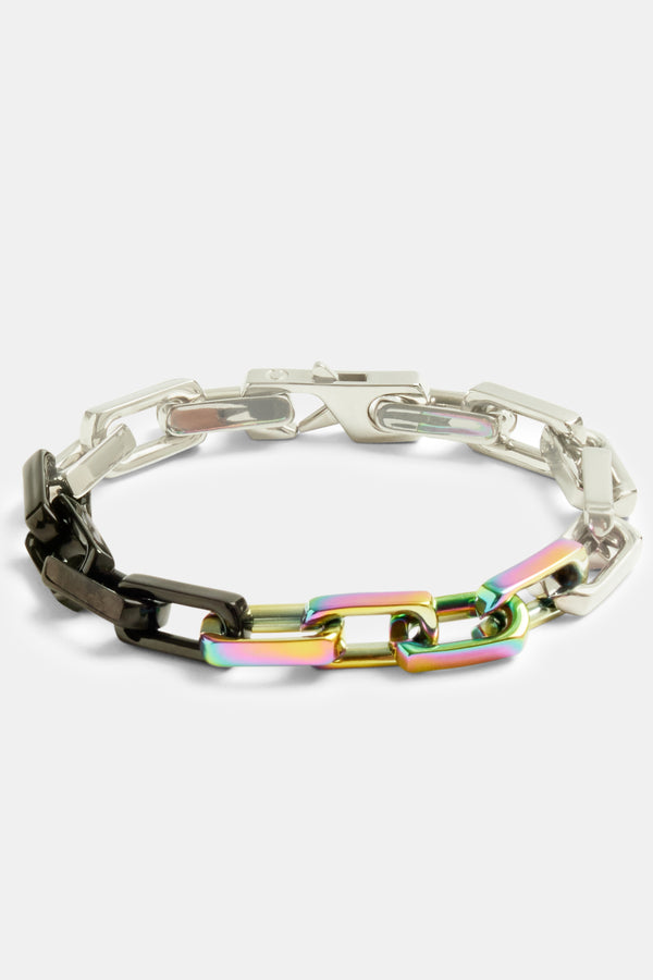 10mm Oil Slick Mix Link Bracelet