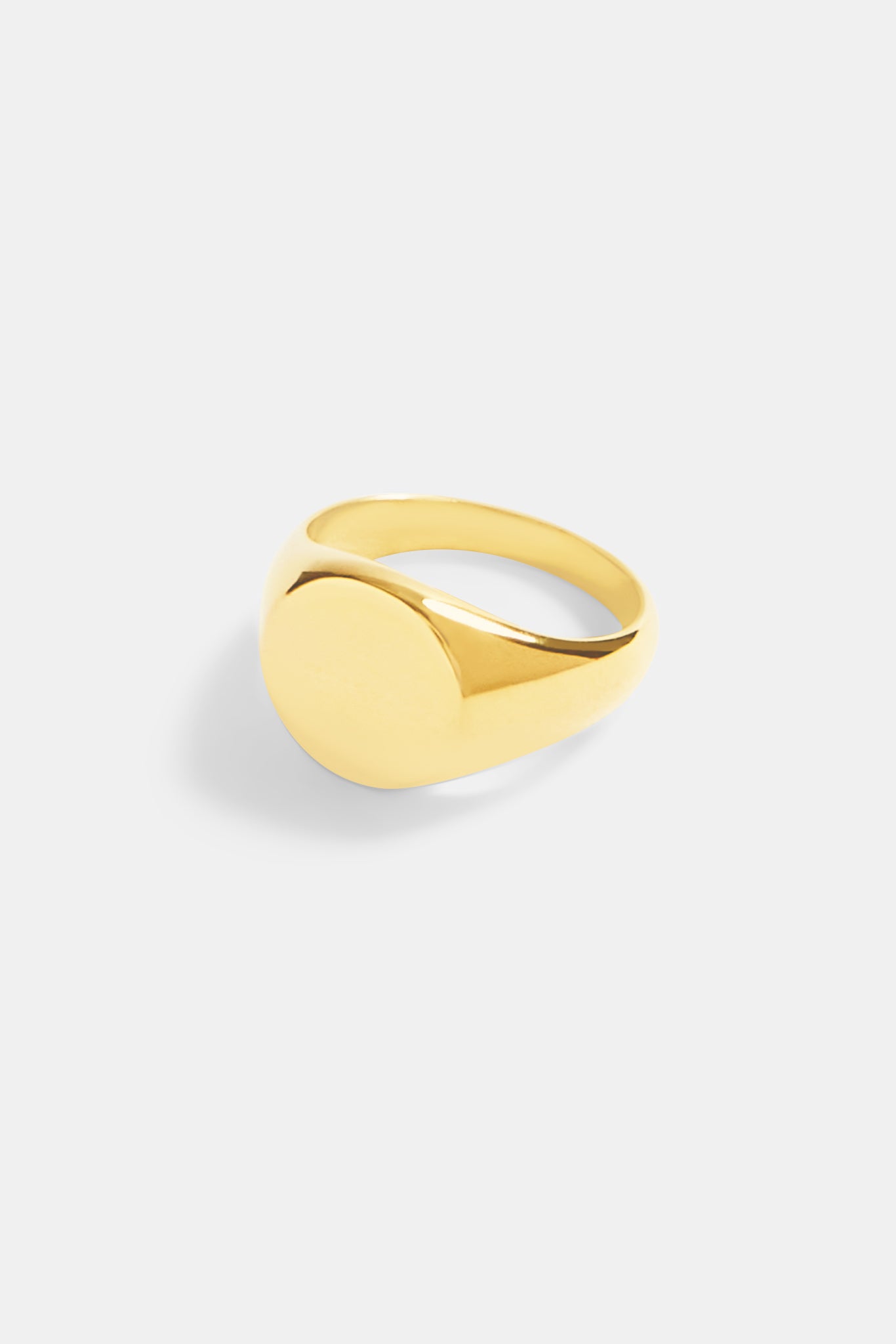 11mm Gold Plated Polished Round Signet Ring | Mens Rings | Shop Signet ...