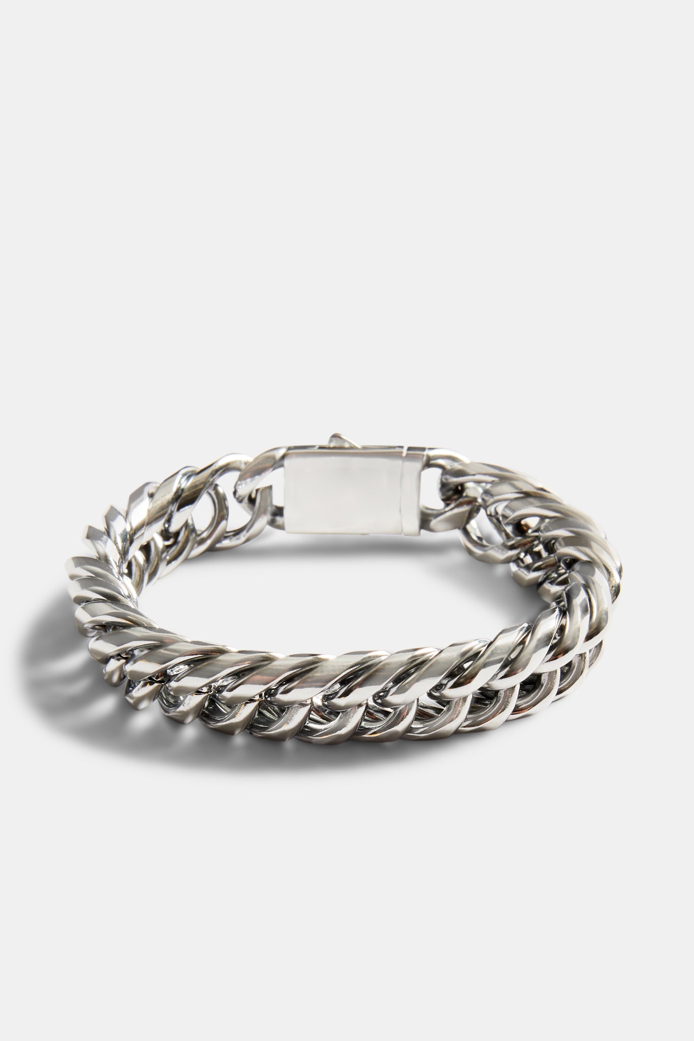 13mm Polished Square Cuban Link Bracelet - Stainless Steel | Male ...