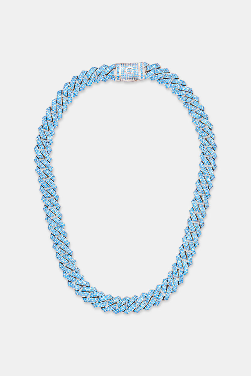 Iced Blue Prong Cuban Chain