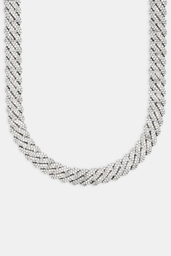 Large 14mm Gold Twisted Diamond Link Chain, Chunky Statement Chain