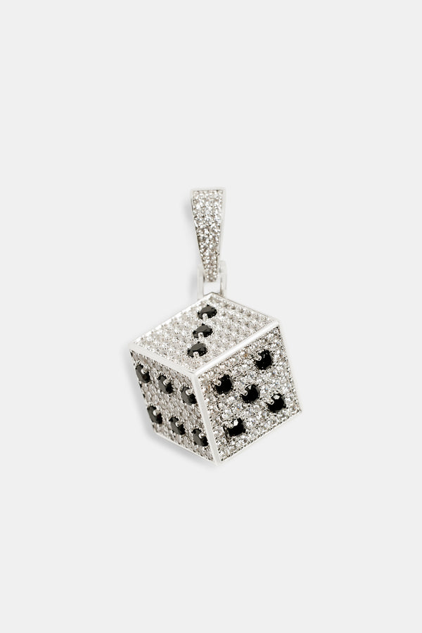 20mm Iced CZ Dice Pendant