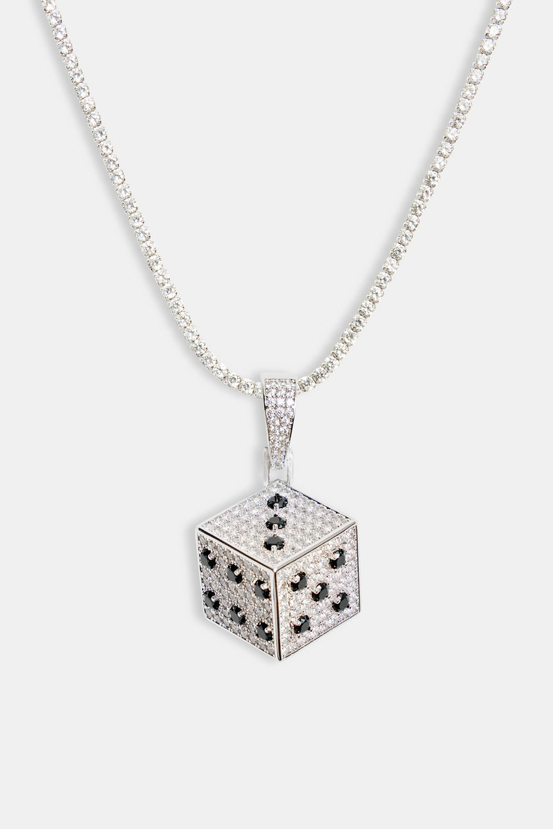 20mm Iced CZ Dice Pendant