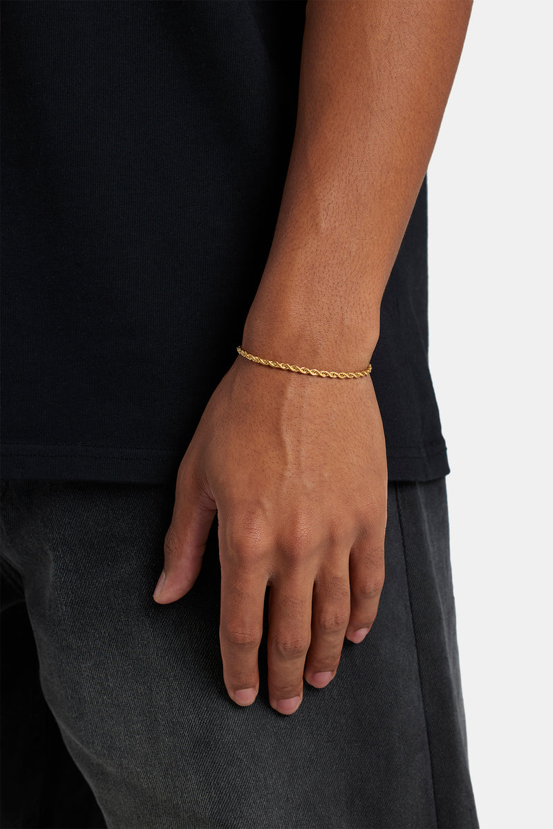 3mm Rope Bracelet - Gold