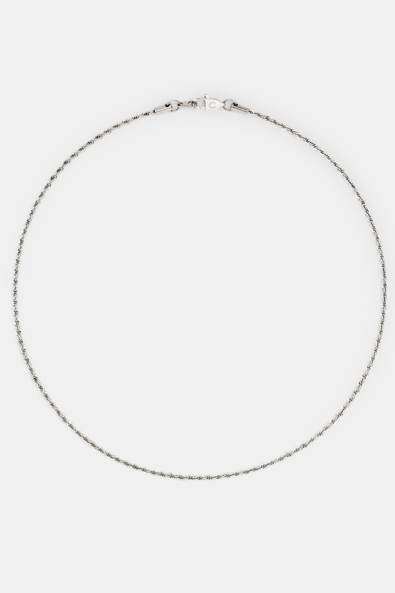 Womens Sterling Silver 3mm Rope Chain