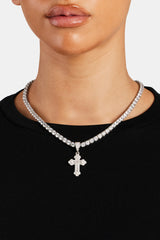 40mm Iced CZ Pave Cross Pendant