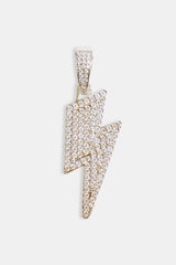 46mm Iced CZ Lightning Bolt Pendant