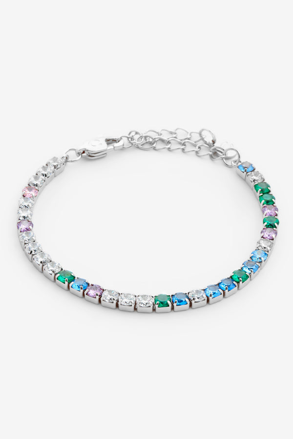 4mm Iced Multi Colour Tennis Bracelet