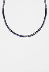 5mm Black Baguette Tennis Chain - Gold