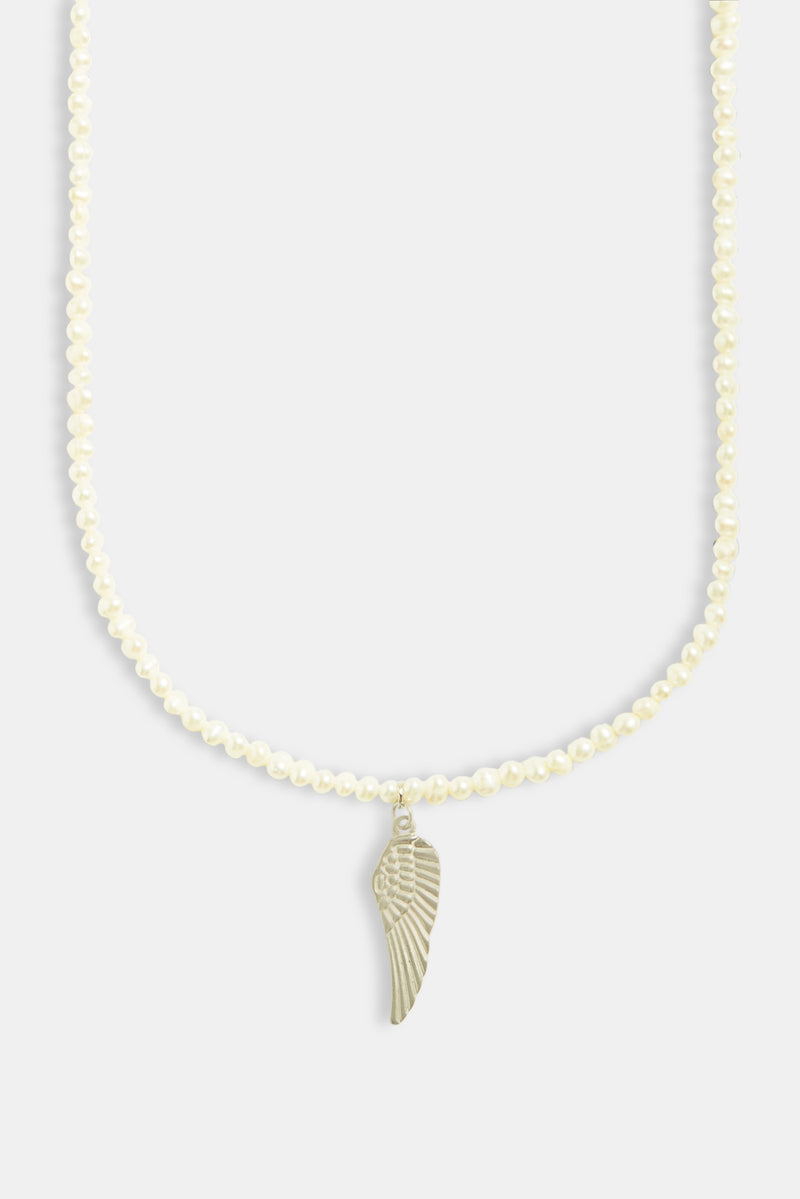 5mm Freshwater Pearl Angel Wing Necklace