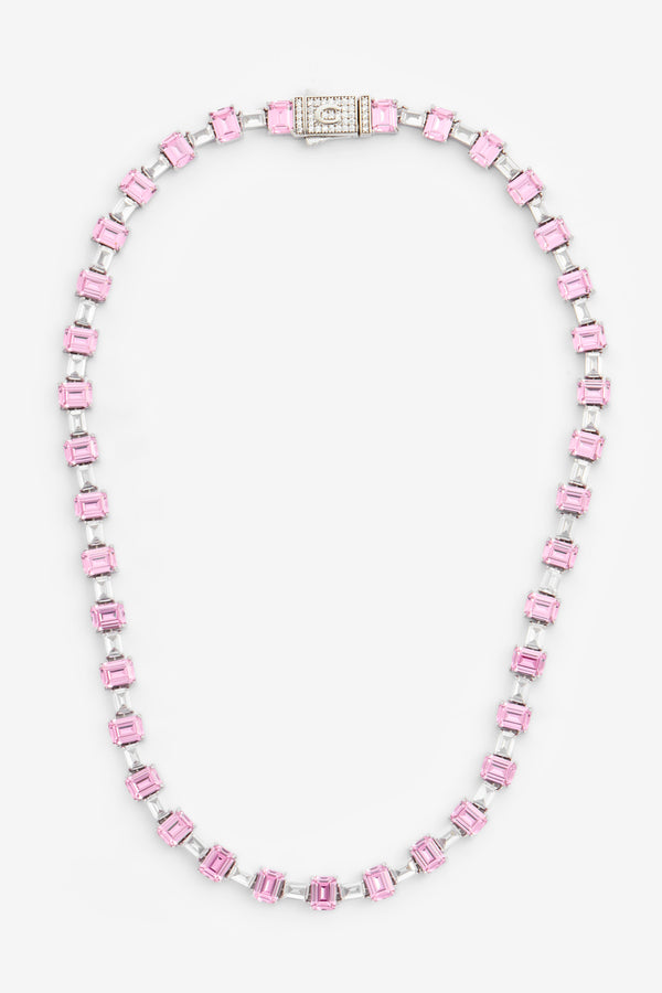 5mm Pink Baguette Tennis Chain