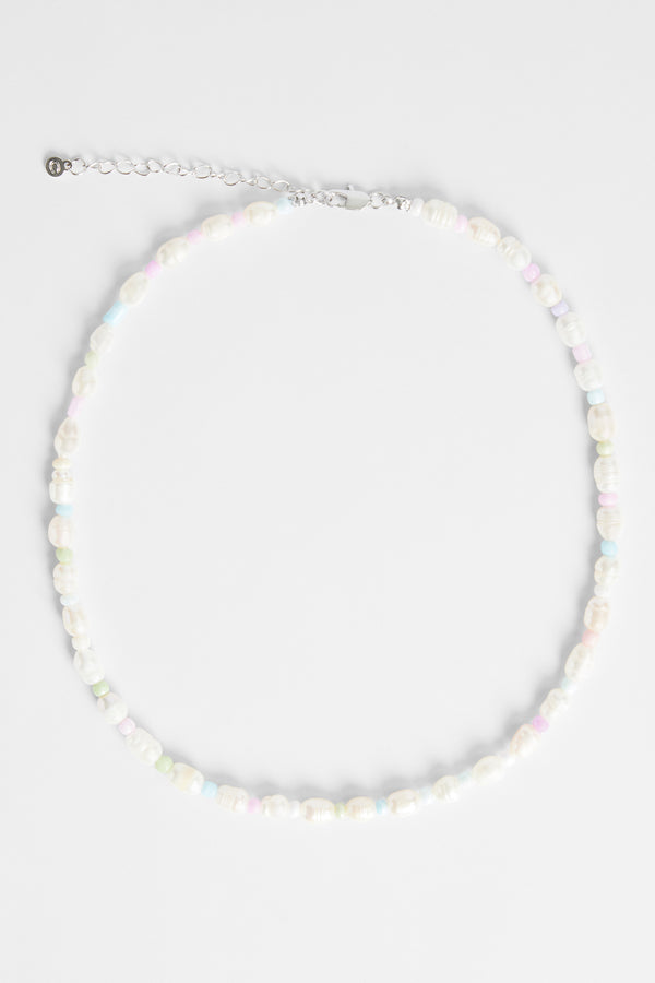 6mm Freshwater Pearl & Pastel Bead Necklace