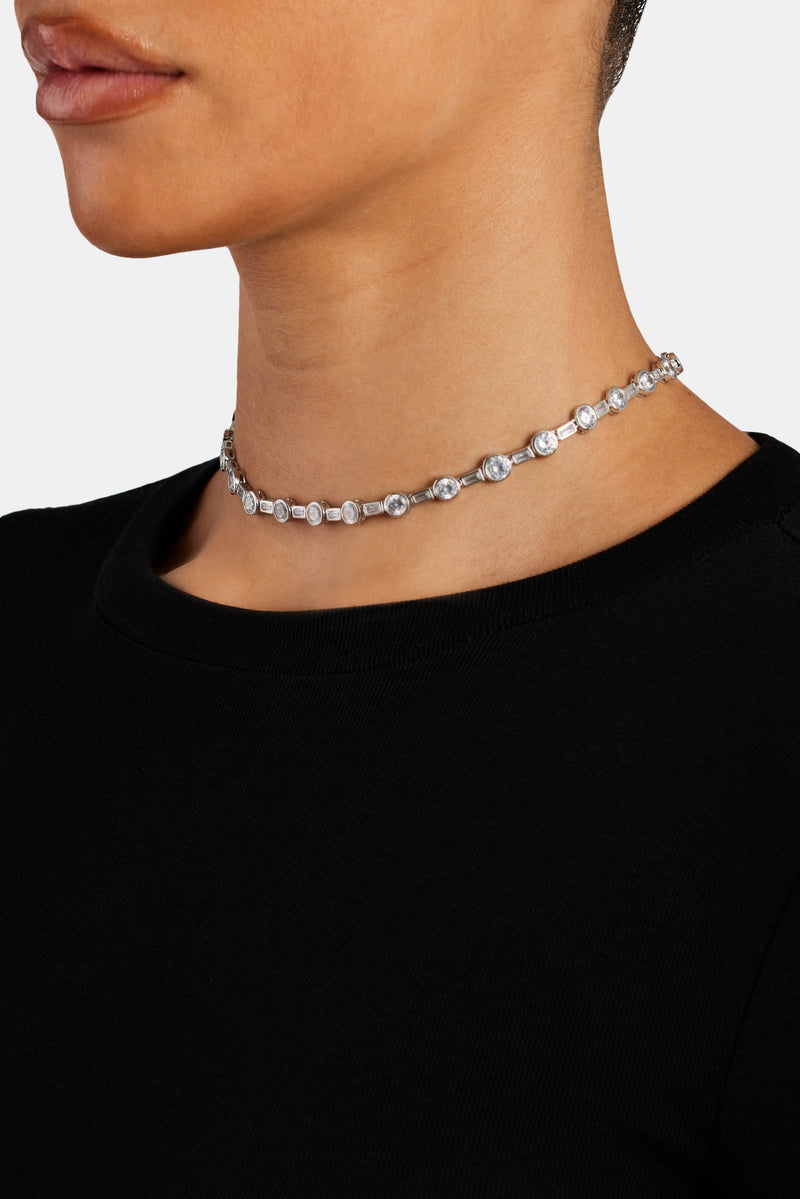 6mm Iced CZ Mixed Shape Choker