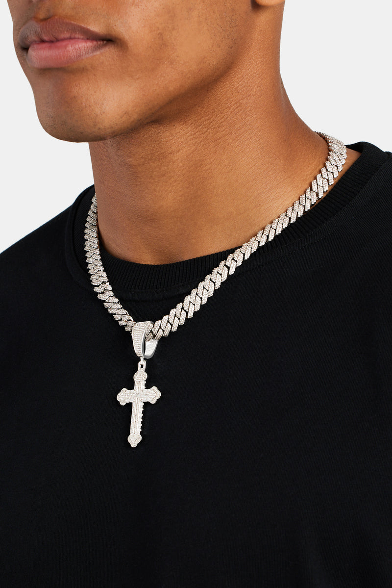 70mm Iced CZ Pave Cross Pendant