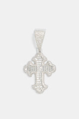 70mm Iced CZ Vintage Cross Baguette Pendant