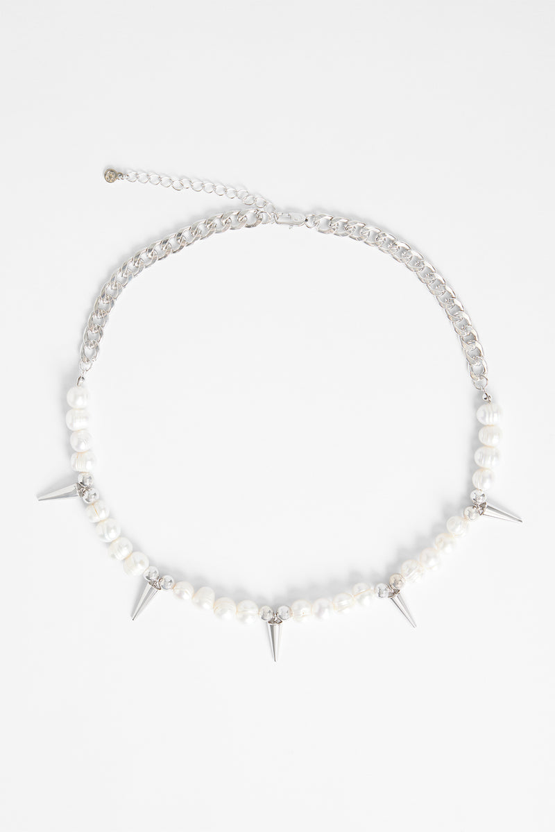 7mm Freshwater Pearl & Spike Necklace