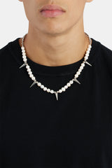 7mm Freshwater Pearl & Spike Necklace