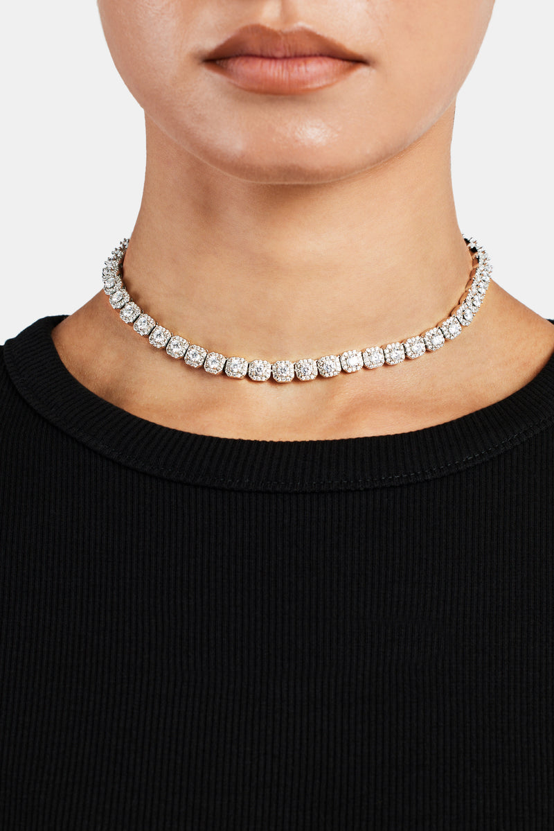 7mm Iced Clustered Tennis Chain Choker