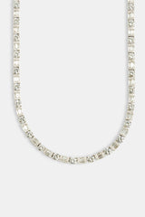 7mm Iced CZ Round & Rectangle Mix Tennis Chain