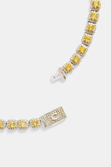 7mm Yellow Iced Clustered Tennis Chain Choker