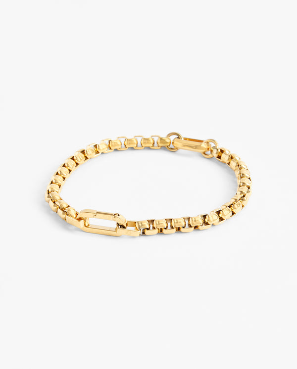 6mm Double Clasp Detail Bracelet - Gold