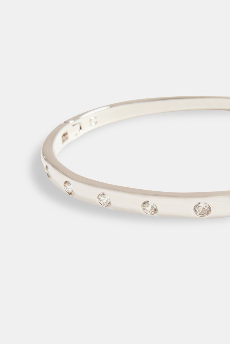 5mm Polished & Round CZ Bangle