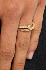 925 3mm Gold Plated CZ Pave Ring