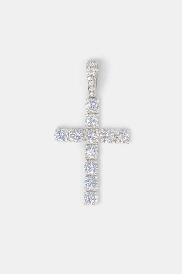 925 Cross Pendant - White