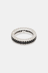 925 Black CZ Baguette Band Ring