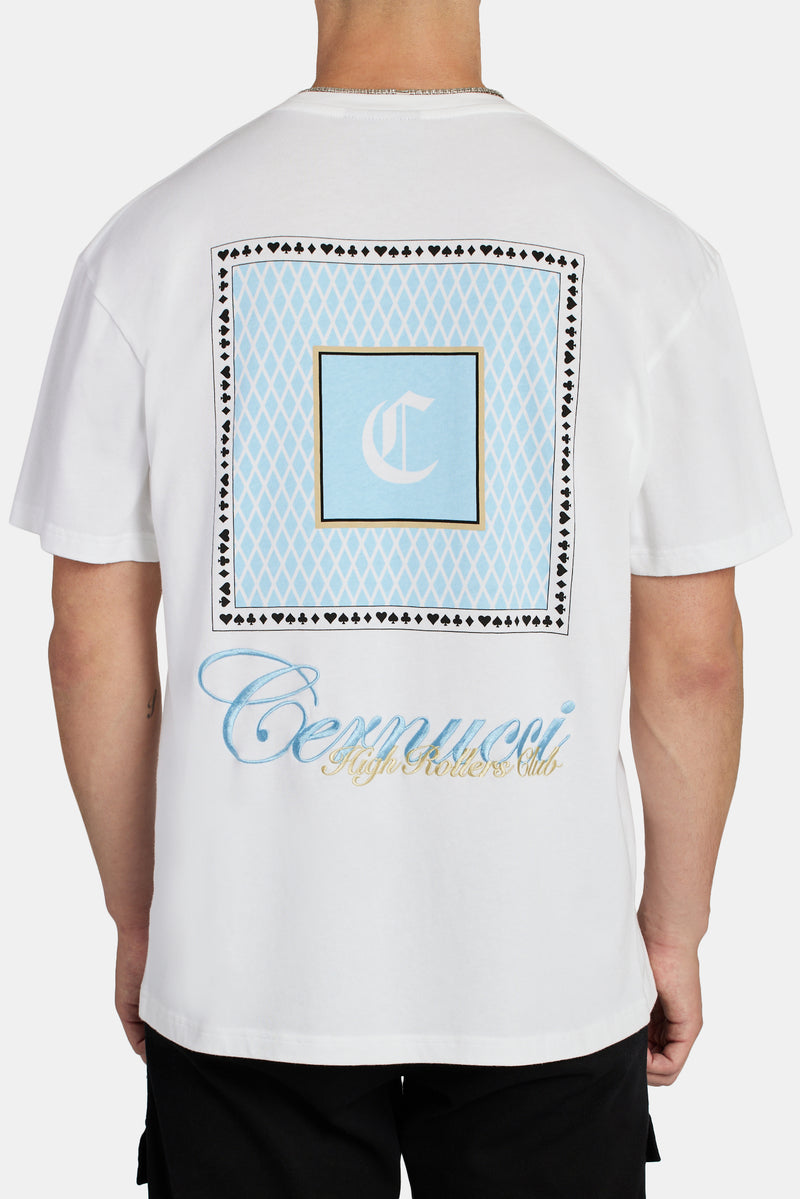 Casino Square Print T-Shirt - White