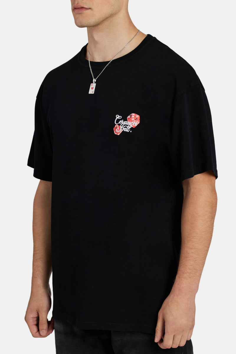 Red Dice Graphic T-Shirt - Black