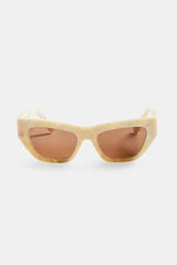 Angled Square Marble Acetate Sunglasses - Multi