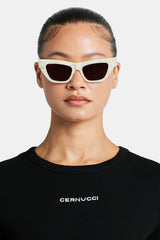 Angled Square Marble Acetate Sunglasses - Multi