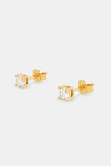 4mm Moissanite Vermeil Stud Earrings - Gold