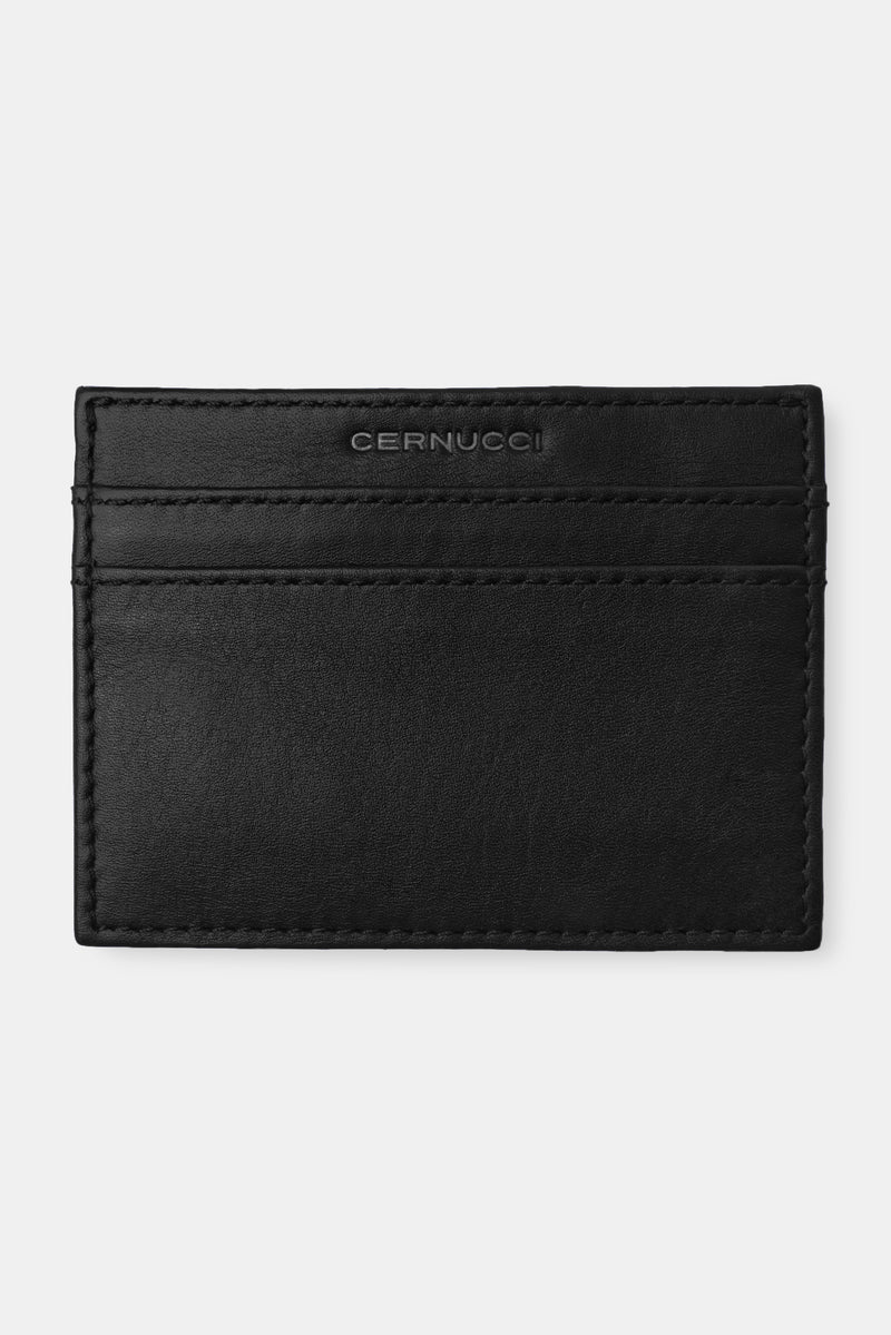 Cernucci Leather Card Holder - Black