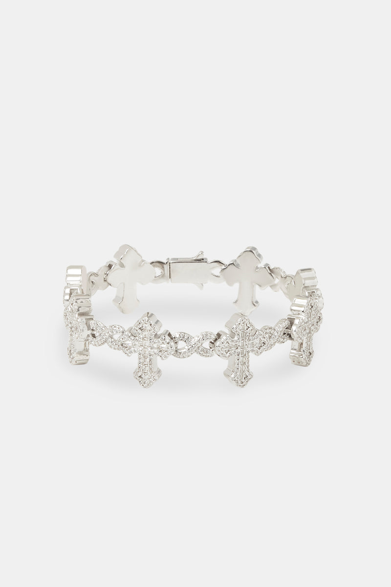 Iced Cross Baguette Bracelet - 20mm