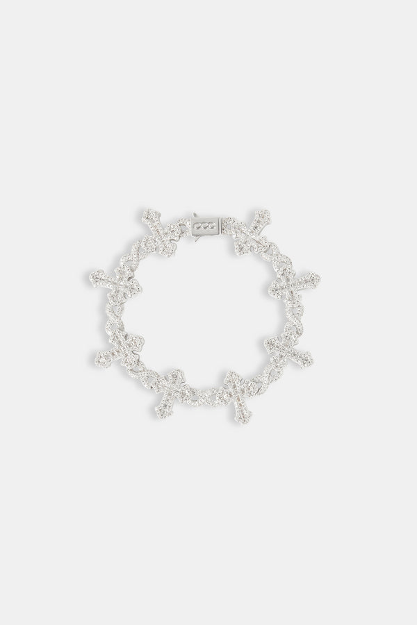 Iced Cross Baguette Bracelet - 20mm