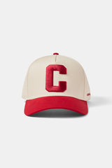 C Red Embroidered Hat - Off White