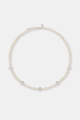 Freshwater Pearl Iced Motif Necklace - 6mm