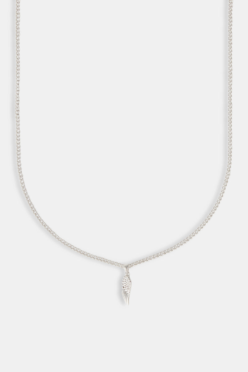 15mm Angel Wing Necklace - White