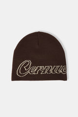 Cernucci Intarsia Beanie Hat - Chocolate