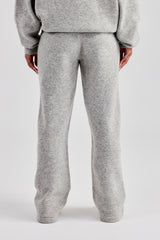 Knitted Wide Leg Jogger - Light Grey