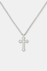 Polished Cross Necklace - White