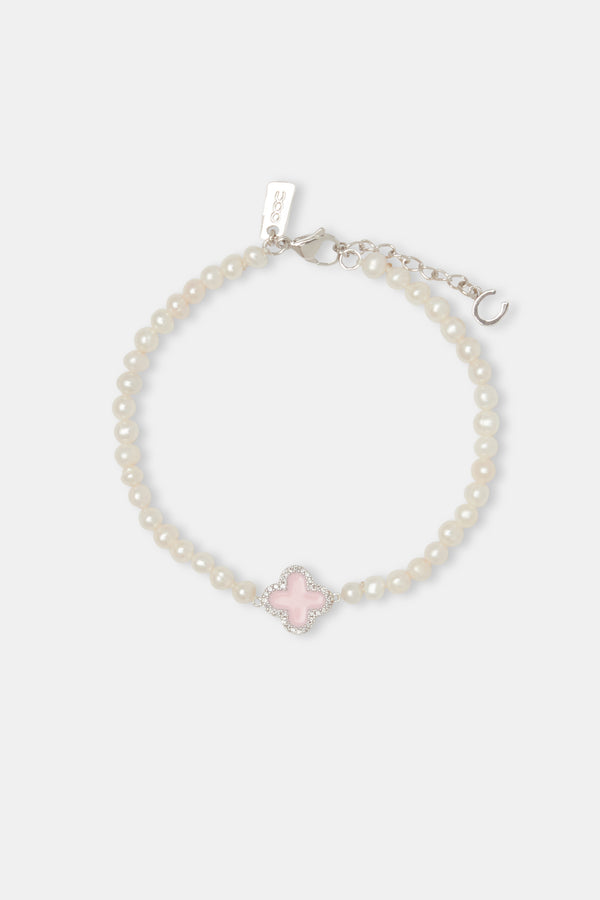 Pink Motif Freshwater Pearl Bracelet - 6mm