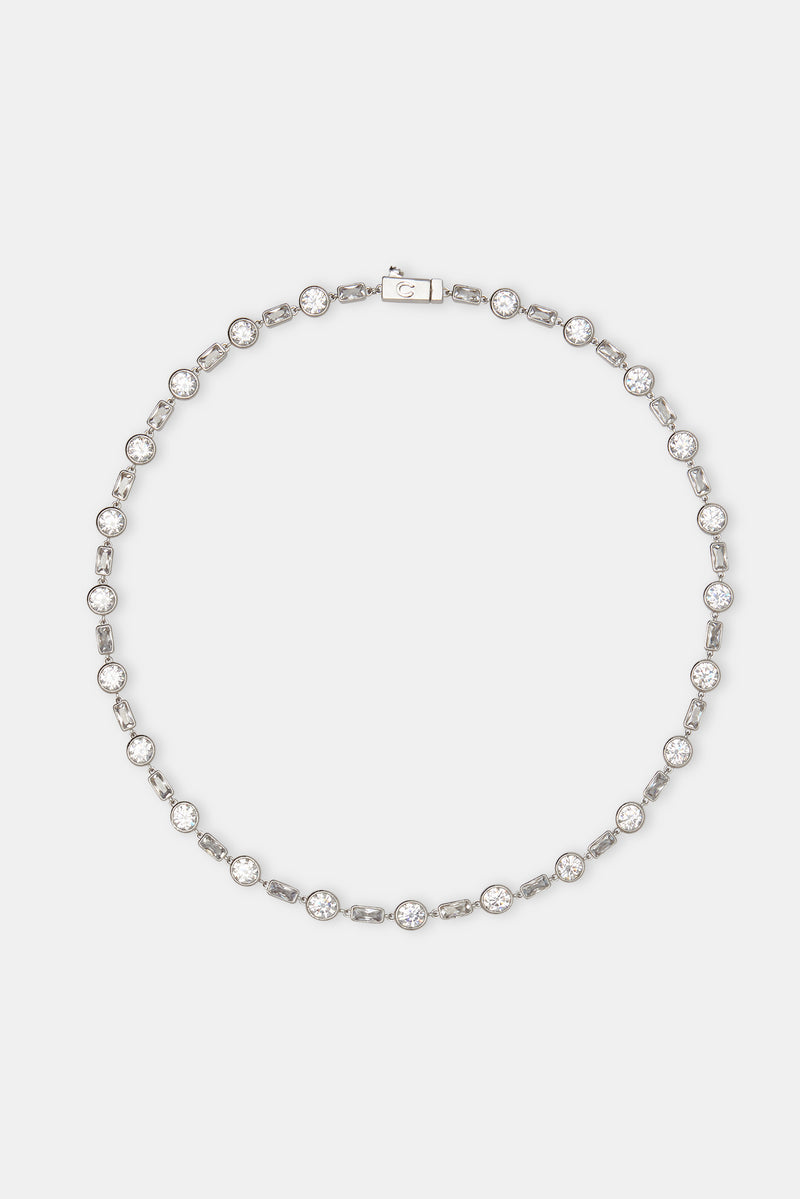 Iced Round & Rectangle Stone Tennis Chain - 6mm