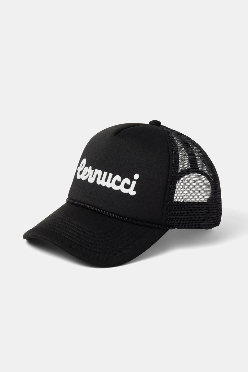 Cernucci Script Mesh Trucker - Black